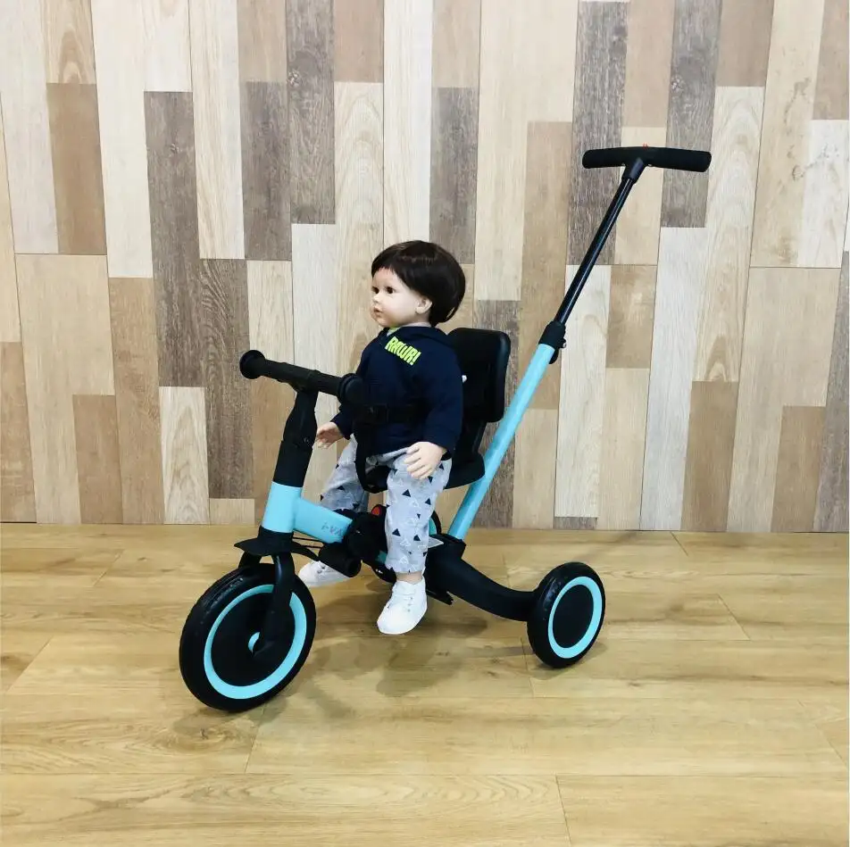 Brightbebe 인기있는 1-5 세 어린이 안전 3 바퀴 균형 자전거 trike 접이식 어린이 푸시 핸들 아기 세발