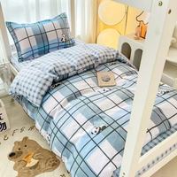 Ensemble de literie 3 pièces 100 % coton, couleur unie, moderne, 500 fils/cm², double face, pour lit simple - Essentiels pour dortoir scolaire et maison