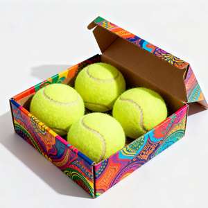 Juguete de Pelota de Tenis Redonda Resistente, Ecológico, Apto para Perros Medianos y Pequeños, Producto de Entrenamiento de Goma, Juguete Divertido para Mascotas - Product Image 4