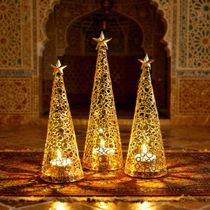 מנורות פלסטיק בסגנון מרוקאי של מרמי עם חרוזים, פנסי רוח רטרו, פנסי פסטיבל מזרחיים, פנסי נרות - Product Image 1