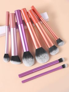 Juego de siete brochas de maquillaje de colores, brocha para sombra de ojos con mango de color, cerdas suaves, herramientas de belleza, cerdas con electrochapado - Product Image 4