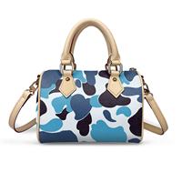 Tas Tangan Wanita Custom Print dengan Pola Warna-warni, Tas Selempang Bahu dengan Tali Lepas Pasang Grosir