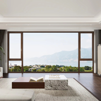 Ventanas Abatibles de Aluminio con Revestimiento de Madera Personalizadas con Certificado CSA para Casa con Triple Vidrio para Áreas de Canadá