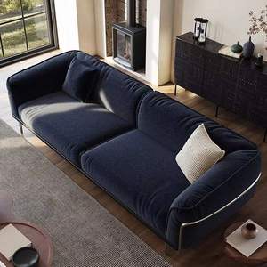 Nordic Retro Style Chenille <b>Sofa</b> Stainless Steel Frame Upholstered Living Room Furniture Semicircular Design - Product Image 3