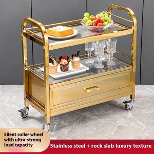 Chariot de Service en Acier Inoxydable pour Restaurant, Bar et Hôtel, Chariot à Vin d'<span class=keywords><strong>Occasion</strong></span> Mobile pour Livraison Alimentaire - Product Image 5