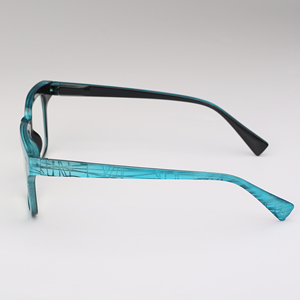 แว่นอ่านหนังสือแฟชั่นทรงสี่เหลี่ยมขนาดใหญ่สำหรับทั้งชายและหญิงกรอบสีที่ปรับแต่งได้น้ำหนักเบาสีฟ้า/น้ำตาล - Product Image 3