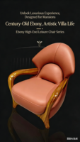 Wujinmu Nouvelle chaise de loisirs de style chinois, chaise individuelle en bois massif et cuir, canapé individuel design, chaise tigre à dossier haut