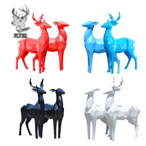 China factory direct supply life size high quality resin fiberglass reindeer statues in sculpture with low price