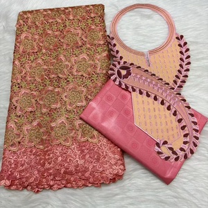 Dubai Style 2.5 Y Embroidery Bazin Brode Riche Tulle Guipure Lace Popular for African Lace Collar Woven Suits and <strong>Bags</strong> - Product Image 4