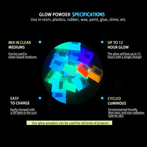 Polvo de pigmento fotoluminiscente colorido Polvo de pigmento que brilla intensamente en la oscuridad para <span class=keywords><strong>pintura</strong></span> Polvo de fósforo - Product Image 3