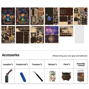 Fabricant de livres en bois 3D bricolage maison magique maison écologique en bois 3D bricolage livre bibliothèque <span class=keywords><strong>pour</strong></span> adultes - Product Image 4