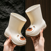 Bottes de pluie en PVC pour garçons, légères, imperméables, à tube moyen, chaussures d'eau pour enfants de maternelle, rouge