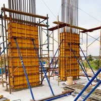 Système de coffrage modulaire préfabriqué en acier métallique réutilisable pour la construction de murs, dalles et colonnes en béton