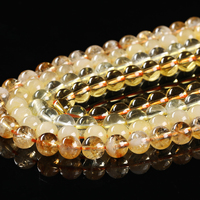 Quartz fantôme jaune naturel perles en vrac en gros tour de citrine points de cristal énergie de guérison pierres brutes perles simples vente