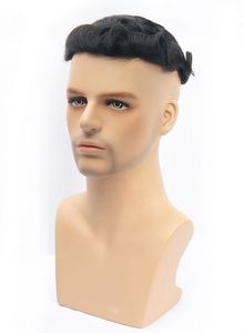 Per l'<span class=keywords><strong>uomo</strong></span> capelli umani Toupeec Super Fine sistema di capelli Mono alta qualità e durevole toupet capelli indiani monopatina pizzo & PU 28mm - Product Image 4