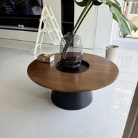 Table basse ronde moderne et simple DISHI, meubles de salon, hôtel, villa, plateau en bois, ensemble de tables basses avec cadre en métal pour la maison, salle à manger
