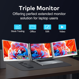 Écran portable 15,6 pouces à trois écrans pour ordinateur portable, connexion par un seul câble, double moniteur pour une productivité accrue - Product Image 2