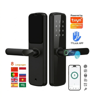 Serratura Digitale Intelligente in Lega di Alluminio con Controllo Remoto WiFi Tuya TTlock, Password Elettronica e Impronta Digitale per Porte in Legno/Metallo