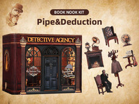 Kit de montage 3D de maison miniature DIY, thème Club de détectives mystérieux, servant de support à livres et de niche à livres, jouet puzzle