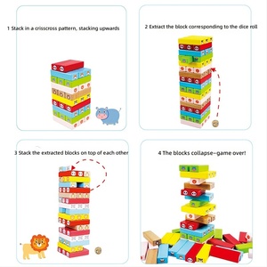 <span class=keywords><strong>Jeu</strong></span> de construction en <span class=keywords><strong>bois</strong></span> pour enfants : <span class=keywords><strong>Tour</strong></span> d'empilage à plusieurs niveaux avec animaux, blocs arc-en-ciel, <span class=keywords><strong>jeu</strong></span> de dessin, jouet éducatif - Product Image 5