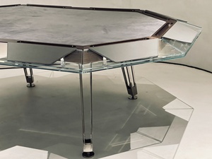 <span class=keywords><strong>Tavolo</strong></span> da Poker Texas e Baccarat di Lusso Moderno in Cristallo per 10 Giocatori con Gambe in Acciaio Inossidabile per Intrattenimento e Gioco - Product Image 4