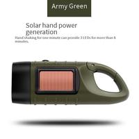 Linterna solar de manivela para emergencias al aire libre, mini lámpara de mano autogeneradora