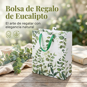Bolsa de Papel con Estampado de Eucalipto Personalizable, Bolsa de Regalo Ideal para Floristerías - Product Image 1