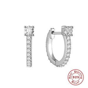 <b>Silver</b> Plated Classic and Trendy 925 <b>Sterling</b> <b>Silver</b> Party Wedding <b>Hoop</b> Earrings - Product Image 6