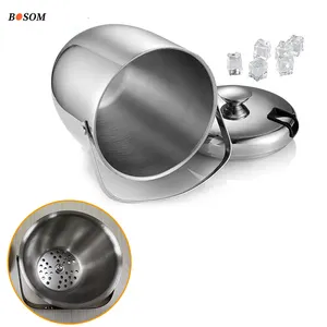 Tongs, Lids, Strainer Stainless Steel Insulated Double Wall Ice Bucket Set for Wine Champagne, Beer