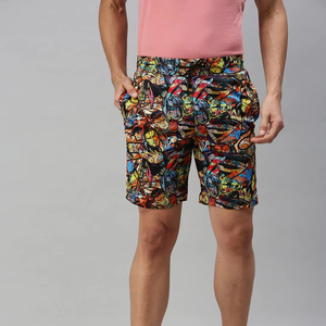 Pantalones Cortos Deportivos para Hombre, Estampado Digital, Poliéster, Secado Rápido, Corte Regular, Diseño Multicolor, Ligeros, Transpirables, para Entrenamiento - Product Image 1