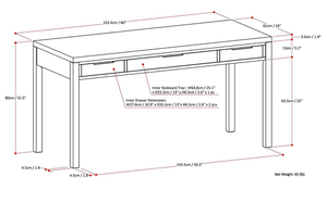 Scrivania da Ufficio DU'S Moderna in Legno Massello Fatta a Mano con Due Cassetti, Nata per l'Ufficio - Product Image 6