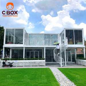 Cbox Customized Prefab Glass Curtain Wall Flat Pack 2-Story Office Fireproof Hotel Villa <b>for</b> <b>Outdoors</b> Modular Container <b>House</b> - Product Image 1