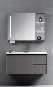Mobile da Bagno in Alluminio Semplice e Resistente con Lavabo Integrato e Specchio Intelligente per Appartamenti - Product Image 5