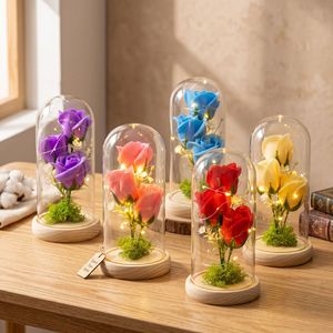 <span class=keywords><strong>Prix</strong></span> d'usine en gros – Roses éternelles élégantes et préservées sous cloche en verre pour la fête des Pères – Longue durée (3-5 ans) - Product Image 1