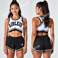 Sparkle Custom Cheer Practice Wear Rhinestone Cheerleading Uniformes Respirant Crop Top et Shorts Set