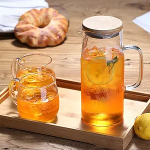 hot and cold pitcher glass water pitcher with strainer lid glass carafe