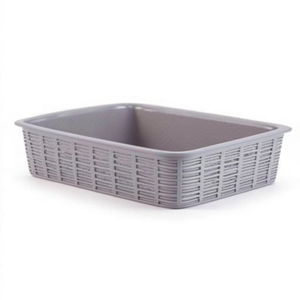 Cestino <b>plastica</b> (25x19x6cm) ELEGANCE Grigio pietra 30942 - Product Image 2