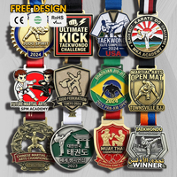Diseña tu propia medalla de judo personalizada en 3D de aleación de zinc, oro, plata, bronce, para artes marciales, taekwondo, campeonato, con cinta personalizada