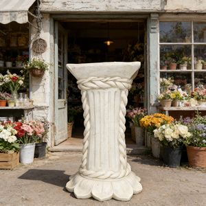 Présentoir paysager en résine jaune clair terre cuite, motif colonne romaine, pour plateforme florale, château et jardin de roses, peint à la main, pour dropshipping - Product Image 6