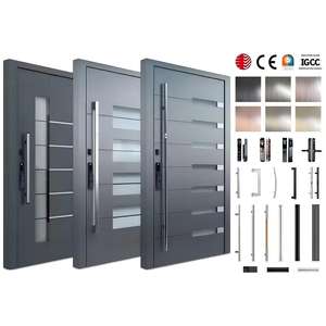 Système de portes pivotantes de haute qualité, portes d'entrée pivotantes modernes en acier, portes en métal, fer, sécurité extérieure, verre, charnières pivotantes, portes turques - Product Image 1