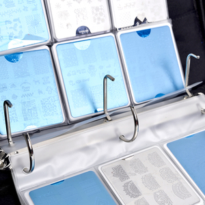 Carpeta con cremallera brillante para colección de placas de estampado de uñas, libro de almacenamiento de tarjetas de estampado de uñas, organizador de plantillas de estampado para arte de manicura - Product Image 5