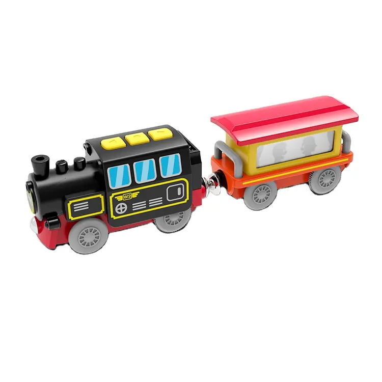 Düşük fiyat oyuncak ahşap tren rayı demiryolu tren oyuncak modeli tuğla çocuklar tren parça oyuncak müzik ve ışık ile
