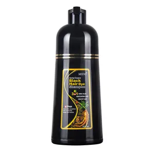 Hot selling private label wholesale purple Chinese brown color herbal black hair dye shampoo