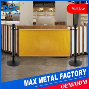Guangzhou MAX müze sergi yassı paslanmaz çelik üst reklam afişi Stanchion/kafe bariyer trafik bariyerleri Metal - Product Image 6