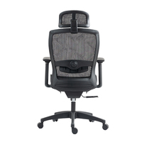 Chaise de bureau ergonomique moderne et confortable en maille avec pivot à 360° et accoudoirs réglables en hauteur, inclinable pour un usage domestique ou au bureau