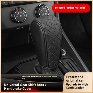 Ewitgo Cross-border Automotive Supplies Universal Perforated Breathable PU Leather <b>Gear</b> Case for Car <b>Knob</b> Use China Origin - Product Image 5