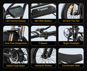 Bicicleta Eléctrica Todoterreno de Alta Resistencia con Llantas Anchas para Adultos, Ideal para Desplazamientos Urbanos, Venta Directa de Fábrica - Product Image 4