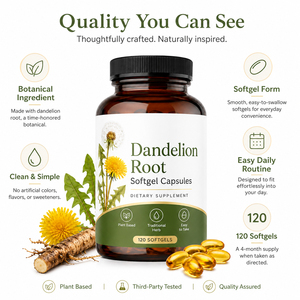 Suplemento Antioxidante para Adultos, Apoyo a la Circulación Linfática, Cápsulas Blandas de Raíz de Diente de León - Product Image 3
