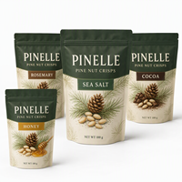 Sachet Doypack OEM en Kraft refermable avec fermeture éclair, fond plat, pour emballage alimentaire de qualité alimentaire, avec enrobage de cacao et amandes