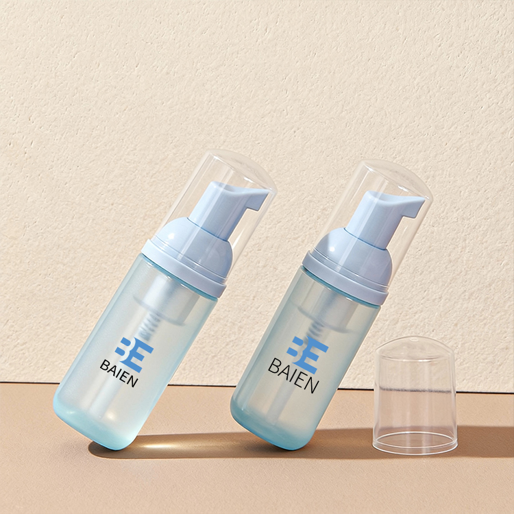 Flacon transparent + pompe bleue